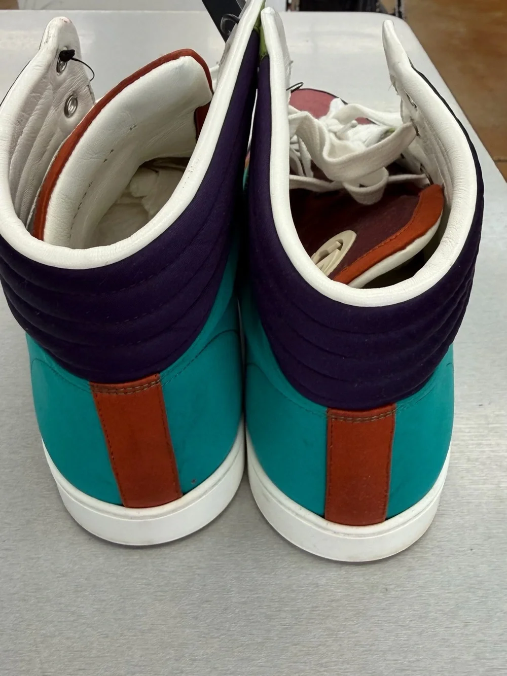 Gucci Multicolor High-Top Sneakers - Pink, Teal, Green, Orange, Black